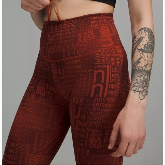 Lululemon Wunder Train Red Multi Logo Words - Picture 3 of 6